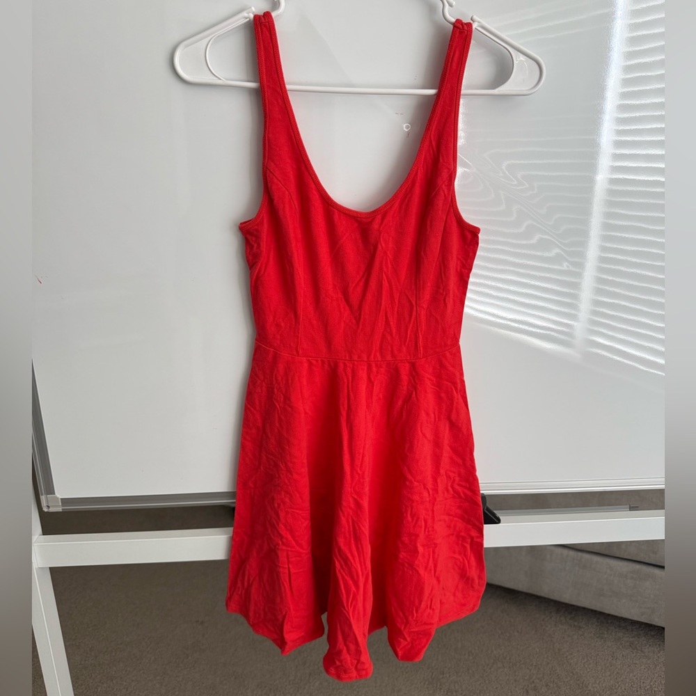 Hollister Red Sleeveless Scoop Neck Sundress